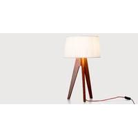 miller table lamp walnut and red