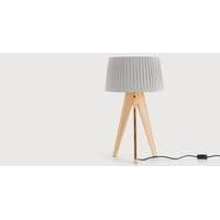 Miller Table Lamp, Natural Wood and Navy