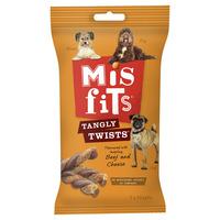 Misfits Dog Treats Tangly Twists with Tempting Beef and Cheese 7pk
