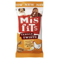 Misfits Dog Treats Tangly Twists Chicken and Egg 140g