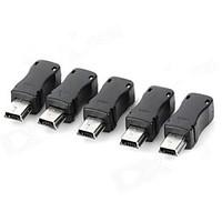 mini usb 5 pin male plug socket connectors black silver 5 pcs