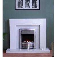 miami polar white marble fireplace