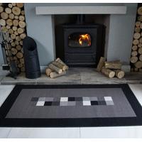 Milan Framed Grey Modern Rugs