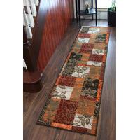 milan warm terracotta wine patchwork rug 1568 s22 60cm x 240cm 2ft x 7 ...