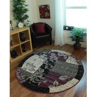 milan grey purple patchwork rug 1568 h33 160cm 5ft 3 circle