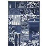 milan patchwork blue modern rugs 60cmx240cm 2ft x 7ft 10