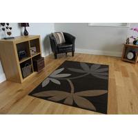 milan chocolate brown grey funky leaf rug 1645 n11 160 cm x 230 cm 53  ...