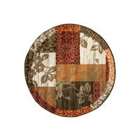 milan warm terracotta wine patchwork rug 1568 s22 160cm 5ft 3 circle