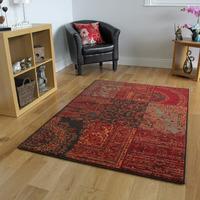 Milan Wine Red Traditional Squares Rug - 1572-S52 240cm x 330cm (7ft 10\