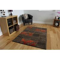 milan checked terracotta modern rugs 80 cm x 150 cm 26 x 50