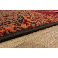 Milan Wine Red Traditional Squares Rug - 1572-S52 60cm x 240cm (2ft x 7ft 10\