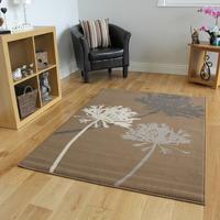 Milan Beige Grey Contemporary Flower Print Rug - 1642-N33 80 cm x 150 cm (2\'6\