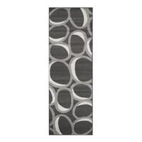 Milan Bubbles Grey Modern Rugs - 60cmx240cm (2ft x 7ft 10\