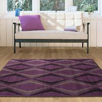 Milan Symmetric Purple Modern Rugs - 180 cm x 270cm (5\'11\