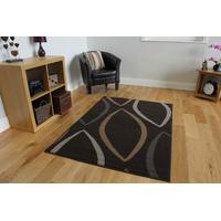 Milan Leaf Brown Modern Rugs - 160 cm x 230 cm (5\'3\