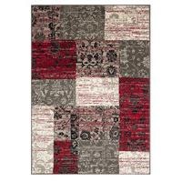 Milan Modern Grey & Red Floral Print Rugs 1569-W55 - 80cm x 150cm (2\'6\