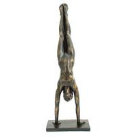 michael talbot bronze finish athletic gymnast sculpture hand stand sta ...