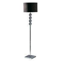 Mistro Floor Lamp Orb Feature Chrome Base Black Suede Effect Shade