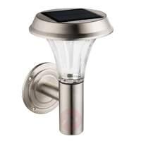 Milly LED solar wall lamp, stainless steel