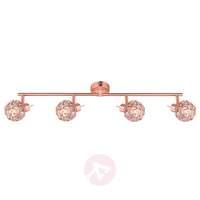 Miranda 4-bulb LED ceiling lamp in copper