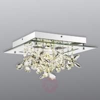 Mirrored LED ceiling lamp Gese w. crystals