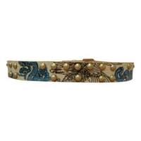 Miami Ink Studded Belt With Tattoo Design Large Brown (bt111303mik4)