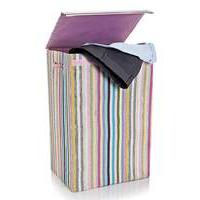 Minky Candy Stripe Laundry Basket
