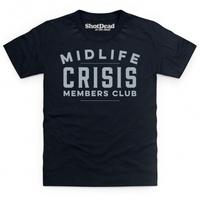 midlife crisis club kids t shirt