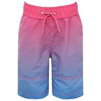 Minoti boys dip dye effect elasticated waistband front pocket swim shorts - Magenta