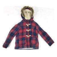 Mini Boden Age11 Red and Blue Boys Duffle style jacket