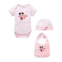 Minnie Mouse Baby Bodysuit Bib and Hat S