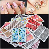 mix 50pcspack flower design nail sticker watermark decals