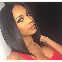 Middle Length Black Color Straight Hair European Weave Wig