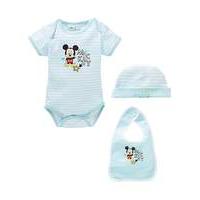Mickey Mouse Baby Bodysuit Bib and Hat S