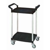 mini 2 shelf service cart black