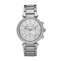 Michael Kors Parker Glitz ladies\' chronograph stainless steel bracelet watch
