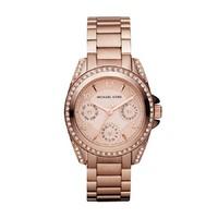 Michael Kors Blair ladies\' stone-set rose gold-plated bracelet watch