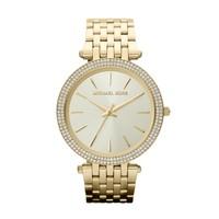 michael kors darci ladies gold plated glitz watch