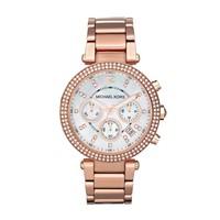 michael kors parker ladies chronograph rose gold plated bracelet watch