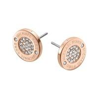 Michael Kors Heritage rose gold-plated crystal stud earrings