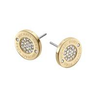 michael kors heritage gold plated crystal stud earrings