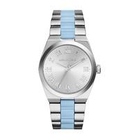 Michael Kors Channing ladies\' silver dial blue and stainless steel bracelet watch