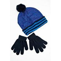 Minion Pom Pom Beanie Hat And Gloves Set