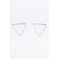 mini triangle hoop earrings silver