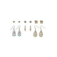 Mixed Metal Tribal Earrings Set