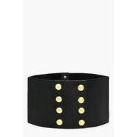 Military Button Waist Belt - black