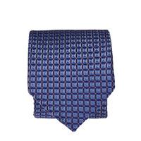 Mid Blue Square With Purple Check 100% Silk Tie