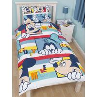 Mickey Mouse \'Play\' Single Rotary Duvet Cover and Pillowcase Set