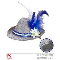 mini bavarian fedora with edelweiss feathers national fancy dress