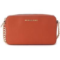 MICHAEL Michael Kors Michael Kors Jet Set Travel brown leather shoulder strap women\'s Shoulder Bag in orange